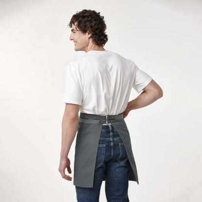 Waist Apron for Men Server Bistro Half 4251BY - color: Dark Grey, size: 1 Pack
