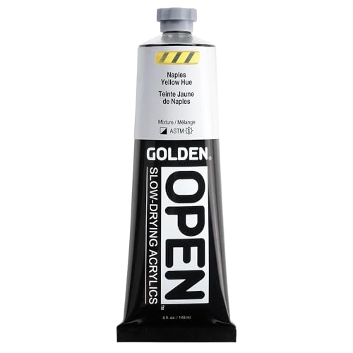 GOLDEN OPEN Slow-Drying Acrylics, Naples Yellow Hue, 5 fl. oz. Tube - color: Naples Yellow Hue, size: 5 Fl Oz (Pack of 1)