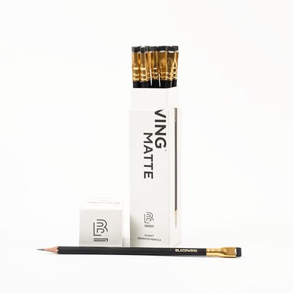 Blackwing Matte Pencils, Soft Graphite for Writing & Drawing, 12 Count - color: Black, style: Modern