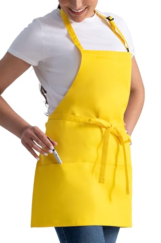 Chef Works Unisex Three Pocket Apron - color: Lemon