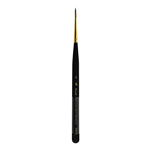 Princeton Mini-Detailer Round Brush, Synthetic, Short Handle, Size 2, 1 Count - color: Black, size: 2