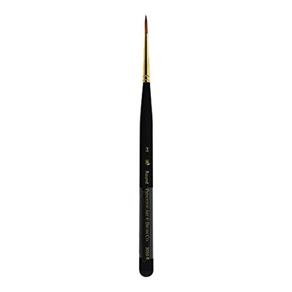 Princeton Mini-Detailer Round Brush, Synthetic, Short Handle, Size 2, 1 Count - color: Black, size: 2