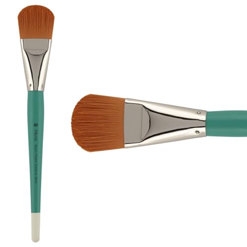 Creative Mark Art Supplies Large Mural Synthetic Golden Taklon Paint Brush - Filbert #40-2 Pack - Artist Supplies for Acrylics, Watercolors, and Oils - Durable, Resilient, Seamless Ferrules - color: Filbert, size: 40 - 2 Pack