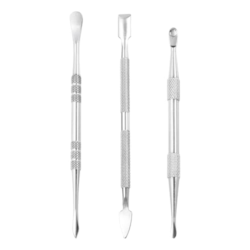 MECCANIXITY 3 Pcs Wax Carving Tools Stainless Steel Wax Carving Sculpting Tools for Modeling Shaping, Silver Tone - color: Silver Tone