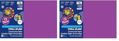 Pacon Tru-Ray Construction Paper, 76 lbs., 12 x 18, Magenta, 50 Sheets/Pack (103032) (Pack of 2) - color: Magenta, size: 12" x 18", style: 50 Count (Pack of 2)