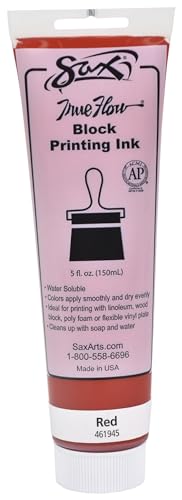 Sax True Flow Water Soluble Block Printing Ink - 5 Ounce Tube - Red - 461945