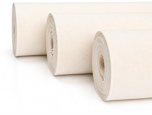 FabricLA Canvas Fabric 7oz Cotton Duck Cloth 62" Wide Natural Heavy Duty Fabric for Painting, Upholstery, Tote Bags, Sewing, Arts & Crafts, Home Decor – Sold by the Yard - 10 Yard Pre Cut - color: Natural 7oz, size: 10 Yard Pre Cut