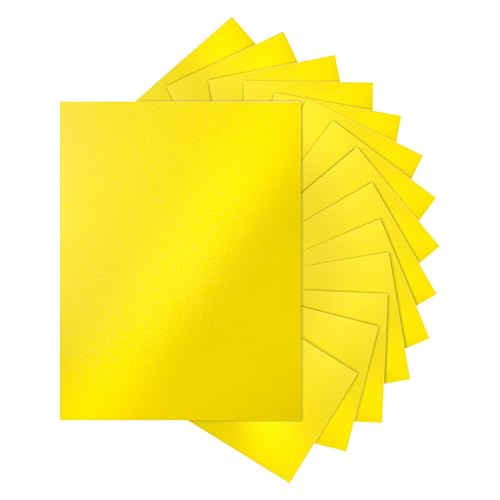 Silunkia 120 Sheets Solar Yellow Shimmer Cardstock 8.5 x 11 Paper 92lb | Premium Glossy Paper Card Stock for Cards Making, Greeting Cards, Wedding Invitations, Menus - color: Yellow, size: 120 Sheets