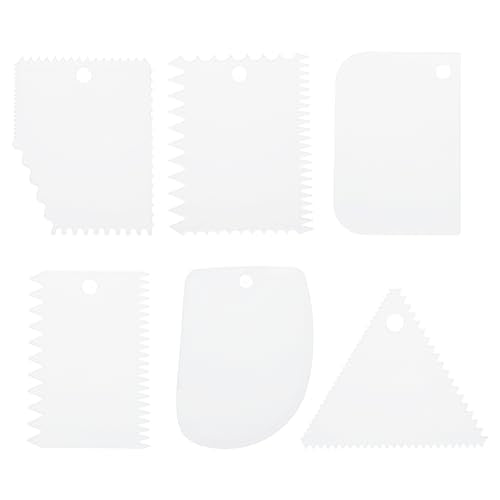 PATIKIL 6 Pcs Plastic Clay Scraper, 1 Set Pottery Tools Soft Carving Scraper Kit Clay Sculpting Tools Ceramics Cutter for Beginners Pottery Modeling, White - color: White