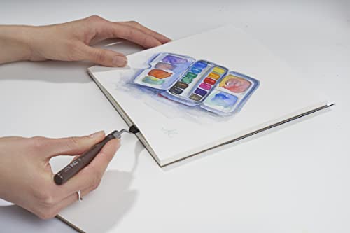 100% Cotton Watercolor Paper Block 140 lb - 9x12 in Cold Pressed 20 Sheets | Professional Grade Water Color Paper, Acid-Free Archival, Dual Texture Surfaces, Warp-Free Block Binding, Gouache & Wet-Media - size: 9"x12" Arch A