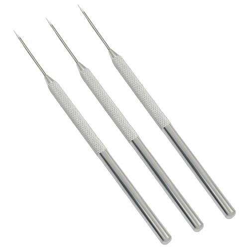 ISDVBUY 3 Pack Aluminum Clay Carving Tools 6.1 Inch Silver Stainless Steel Tips Needle Tool Set Clay Sculpting Tools for Ceramics, Sculpting, DIY Craft, Detailed Carving