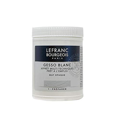 Lefranc & Bourgeois Gesso, White, Universalgrundierung Acrylic Painting, Ready to Use – Matte Opaque Opaque for Canvas, Paper, Stone, Wood, Plaster, 500ml pot - size: 16.9 Fl Oz (Pack of 1), style: Gesso – universal primer.
