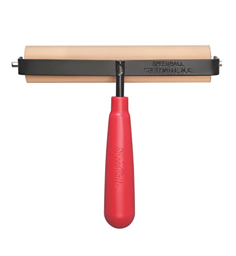 Speedball Deluxe Soft Rubber Brayer - 40/42 Durometer Roller with Heavy Duty Steel Frame – 6 Inches - size: 6-Inch