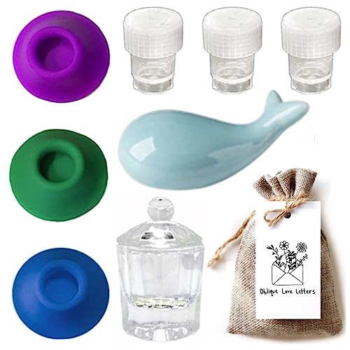 Glass Inkwell with Lid Empty Ink Well for Dip Pen Calligraphy Whale Pen Set