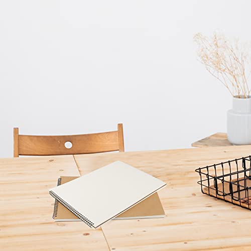 SENJEOK 2 PCS A3 Spiral Bound Drawing Pad, 11.7 x 16.5 Inch Brown Cover Sketchbook, A3 Landscape Sketch Pad for Painting, Doodling, 30 Sheets 60 Pages - size: A3