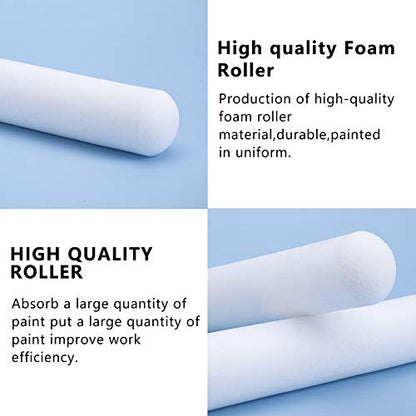 Mister Rui Foam Paint Roller Cover, 6 Inch Sponge Paint Roller Sleeve, Pack of 10, Foam of Premium Quality Can Be Used with Water and Oil Based Paints - color: #. 6" 10 Pcs Double-rounded
