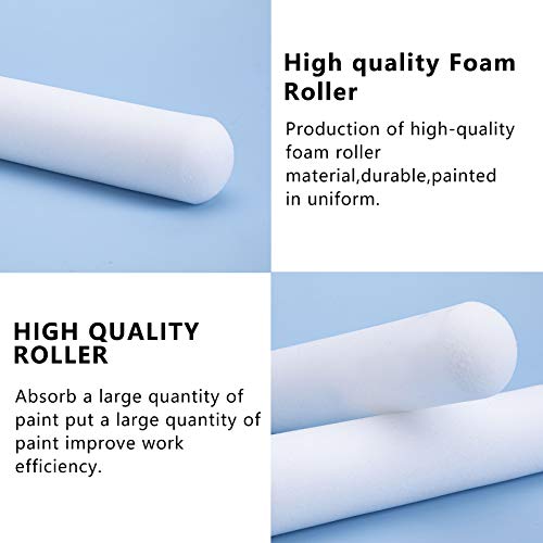 Mister Rui Foam Paint Roller Cover, 6 Inch Sponge Paint Roller Sleeve, Pack of 10, Foam of Premium Quality Can Be Used with Water and Oil Based Paints - color: #. 6" 10 Pcs Double-rounded