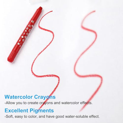 PATIKIL Watercolor Gel Crayon, 6Pcs Twist Coloring Black Crayon - color: Black