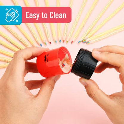 Mr. Pen- Manual Pencil Sharpener, 6 pcs, Dual Holes, Compact - color: Ice Cream, size: 6 Pack