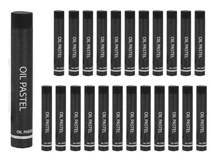 Soft Oil Pastels, 24 Pcs Vibrant Creamy Black Pastels Stick Crayons Replenish Art Supplies for Blending Painting Drawing Graffiti - color: Black