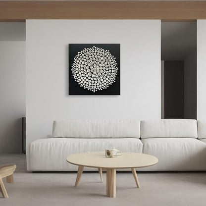Art Abstract Oil Painting Modern Art Oil on Canvas Wall Art Deco 24x24 inches, Black and White - color: Yi057