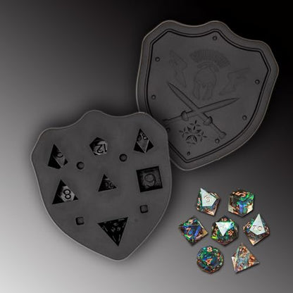 DND Dice Mold for Resin Casting, Sharp Edge D&D Silicone Dice Molds with Dice Making Kit, Personalized Silicone DND Dice Molds for DIY Crafting of 7 Standard Polyhedra - Black - color: Black