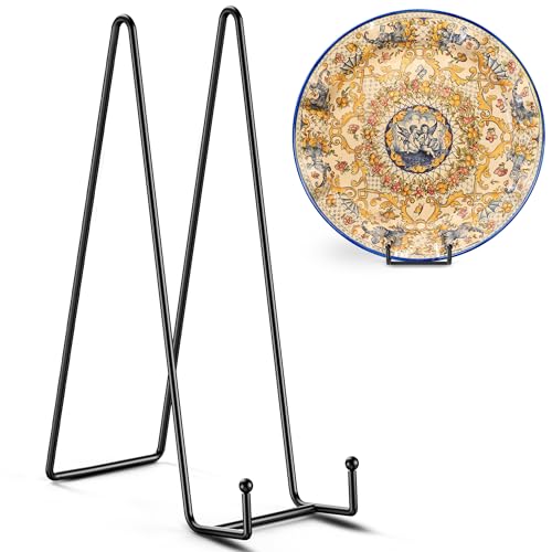 TR-LIFE 14 Inch Heavy Duty Plate Stand (4 Pack) - Metal Display Easel for Large Plates, Platters, Picture Frames, Signs, and Posters - size: 14 Inch