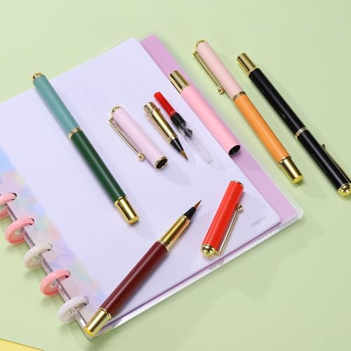 PATIKIL Calligraphy Brush Pens Refillable Brush Pen Set Chinese Hand Blue | Writing Marker Kits, with Fountain Black Ink Metal Clip, for Lettering Journaling Art Drawing - color: Blue