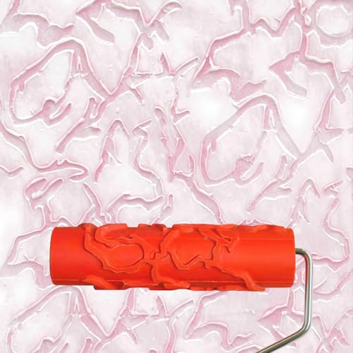 7" Texturing Roller, Patterned Textured Paint Roller, Drywall Texture Tool | Art Texture Roller, Embossed Rubber Paint Roller Supplies, Knockdown Texture Tool for DIY Household Wall Painting (BK094R) - style: BK094R