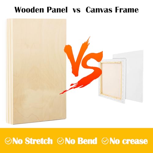 Falling in Art 2 Pack 12x24'' Unfinished Birch Wood Panels for Painting - size: 12*24 2 Pack