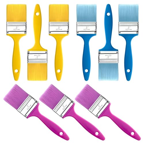 Great Andrew 9-Pack Flat Paint Brushes 2 Inch Painting Acrylic - size: 2 Inch