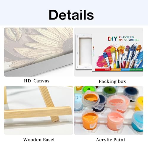 HeeBenor Framed Paint by Numbers Kit for Adults, Black Women, 8x12 Inch - color: Black Women 045