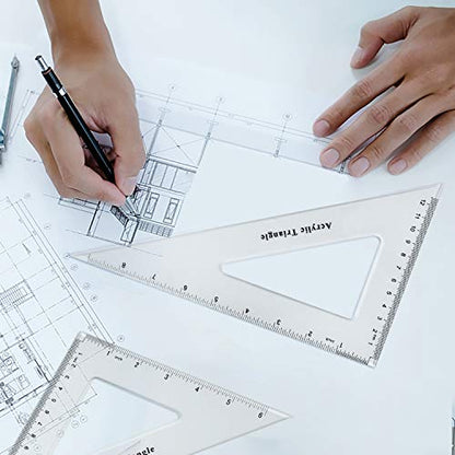 Coopay Large Triangle Ruler Set Square, 30/60 and 45/90 Degrees, Triangle Hollow - size: Triangle Hollow