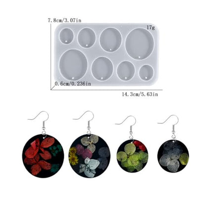(Eight Sets) Silicone Resin Mold for Badge Reel Grips, Earrings, Studs, Keychains, Phone Grips, Magnets, Jewelry Casting