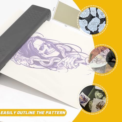 Tattoo Stencil Paper, 100 Sheets A4 4-Layer Tattoo Transfer Paper with Crisp Lines & Long Lasting Transfers, Easy to Use Thermal Transfer Paper for Tattoo Artists, Studios & Beginners - size: 100 Count (Pack of 1)
