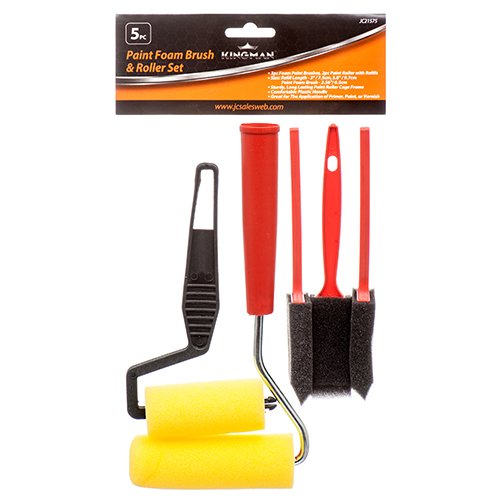 Wholesale KINGMAN PAINT FOAM BRUSH & ROLLER SET 5PCS