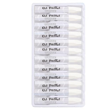 PATIKIL White Oil Pastels, 12Pcs Soft Oil Crayons Vibrant and Creamy Pastels Stick Art Supplies for Art Painting Drawing Blending Graffiti for Artists Beginners - color: White