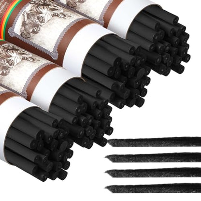 Gueevin 100 Pcs Soft Willow Charcoal Sticks Drawing,7-9mm | For Artists Beginners Students, Vine Charcoal Bulk for Sketching Shading Fine Art, Assorted Sizes, Back to School Gifts - size: 7-9mm