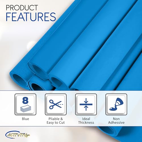 Blue EVA Foam Sheets, 6 x 9 Inch, 2mm Thick – Foam Paper for DIY Arts and Crafts, School Projects, and More – 8 Pack - color: Blue