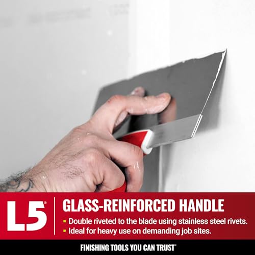 14" Soft-Grip Stainless Steel Taping Knife - LEVEL5 | Pro-Grade | Metal Hammer End | 5-138 - size: 14"