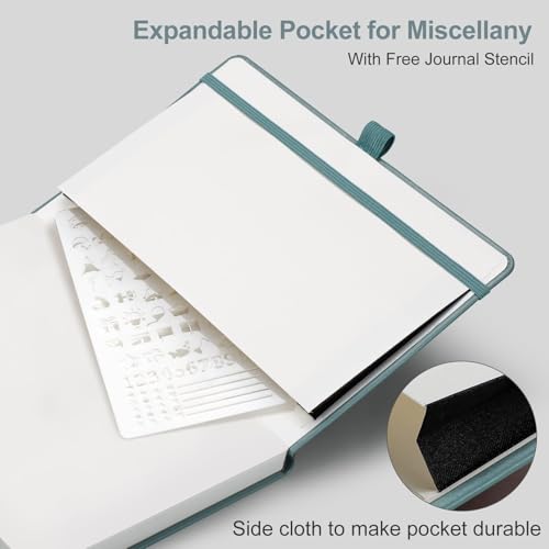 AHGXG Dotted Journal, 150 GSM Paper, 128 Pages, A5 (5.7'' X 8.3'') - color: Gray Blue, style: A5-Dotted-150G