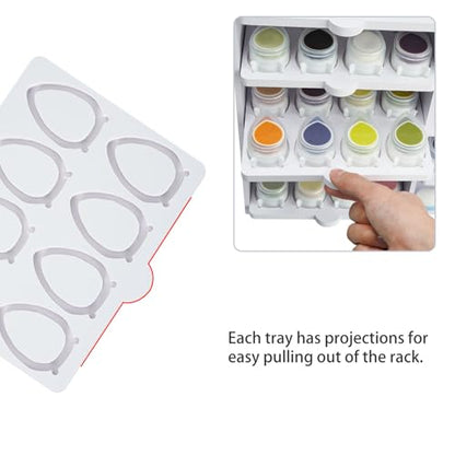 Drop Ink Pad Caddy Mini Stamp Pad Storage Tray | Ink Pad Organizer Holder, Stackable, Set of 5, 1 Tray Holds 8 Ink Pads, 40 Total - size: Ink Pad Drop Caddy Tray