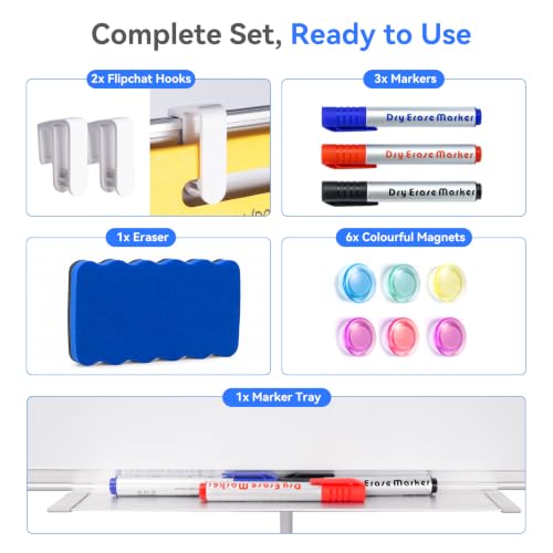 Maxtek Easel Whiteboard 36 x 24 in, Stand Tripod with Height Adjustable | 3' x 2' Magnetic Dry Erase Surface, Flipchart Stand, Portable Tripod Easel for Office, Teaching, Home and Classroom - style: 36x24 White