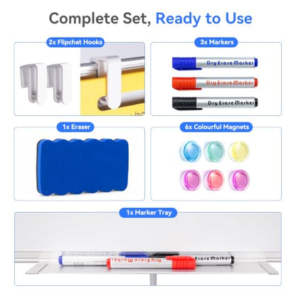 Maxtek Easel Whiteboard 36 x 24 in, Stand Tripod with Height Adjustable | 3' x 2' Magnetic Dry Erase Surface, Flipchart Stand, Portable Tripod Easel for Office, Teaching, Home and Classroom - style: 36x24 White