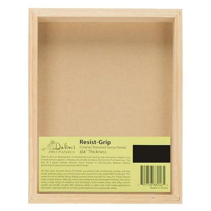 Da Vinci Pro Resist-Grip Coarse Textured Gesso Board, 6x6, 3/4" Depth Art Boards for Painting, White Acrylic Polymer with Quartz Sand, Warp-Resistant Cradled and Sealed MDF Panel - size: 6x6"