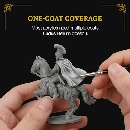 Ludus Bellum Miniature Paint Silver Color 18ml Precision Dropper Bottle | Professional Acrylic Paint for Miniatures & Models, Provides Quality Acrylic Tones and Shades for Warhammer 40K D&D Figures - color: Silver