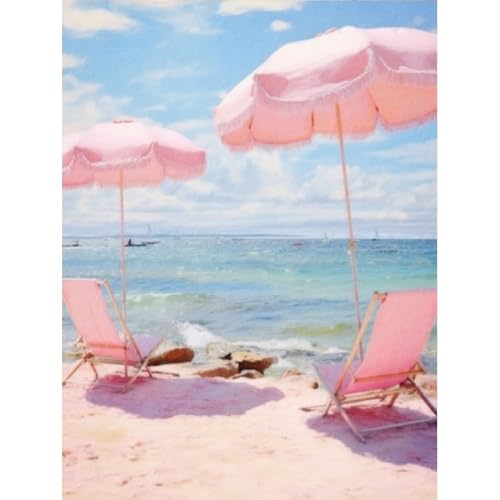 Chicken Diamond Art Kits for Adults,Beach Diamond Painting Kits 12X16 Inch | 5D Diamond Art Paintings for Beginners,Round Full Drill Diamond Dot Tools Kit,Extra Diamonds,Stress Relief Craft,DIY Gift - color: Beach-260204