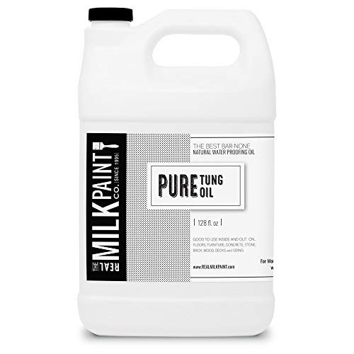 Real Milk Paint, Pure Tung Oil for Wood Finishing, Cutting Boards, Outdoor Furniture, Butcher Blocks, Wood Flooring, Food Grade, Waterproof, 1 Gallon - size: 128 Fl Oz (Pack of 1)