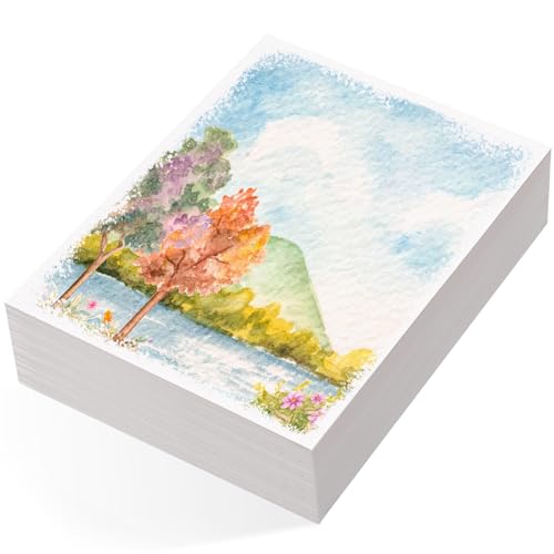 80 Sheets Watercolor Paper Bulk, 5 x 7 in, 110 Lb/230 GSM, Cold Press - size: 5 x 7Inch