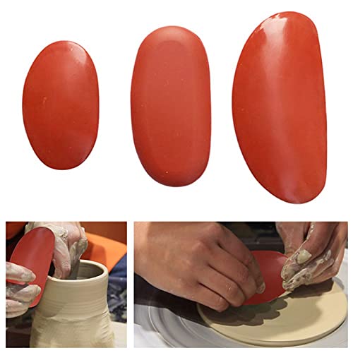 Feqsky 5Pcs Ceramic Tools, Steel Serrated Scraper Pottery Clay Silicone Scraper for Polymer Clay Scraper Pottery Tools Scraper Crafts Kit